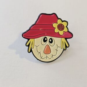 Scarecrow Enamel Pin with Red Hat